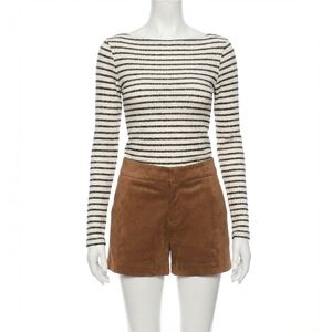 NEW FIFTEEN TWENTY faux suede modern shorts in cognac
